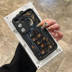 Case for Samsung S26 S23 Ultra S24 Plus S25 S22+ Plus Creative Moon Bookshelf Advanced fashion gift Pocket-Friendly Shockproof Silicone Protective Softcase