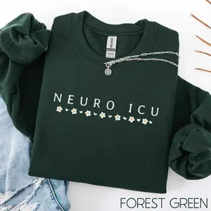 Neuro Icu Nurse Short Sleeved T-Shirt / Sweatshirt , Neuro Nurse Gift, Neuro Icu Nurse tshirt, Neuroscience Nurse Graduation Gift, Neurology Nurse Crewneck Cotton Fabric