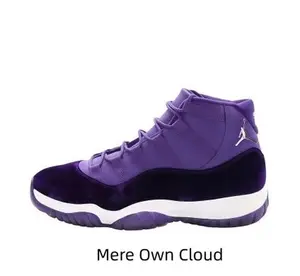 Purple Velvet and Suede High-Top Basketball Sneaker with White Midsole