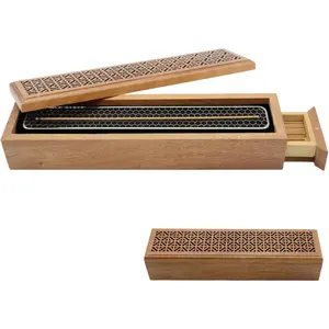 Incense Holder Burner,Coffin Incense Storage Box Holder for Sticks, Wooden Incense-Stick Holder & Ash Catcher for Meditation/Yoga Room/Bedroom/studyroom/Office (Incense Holder with Storage)