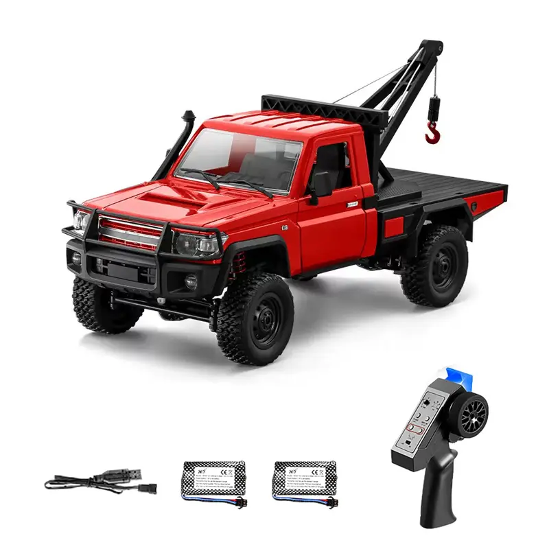 MN82T 1/12 Scale 2.4GHz 4x4 Off-Road RC Rock Crawler Toy Truck - Shantou Chen's RC Toys Co. Plastic Electric Remote Control Hobby Toy with 2 Batteries, Crane Hook, Built-in Li-ion Lithium Ion, Unisex Gift for Ages 12+