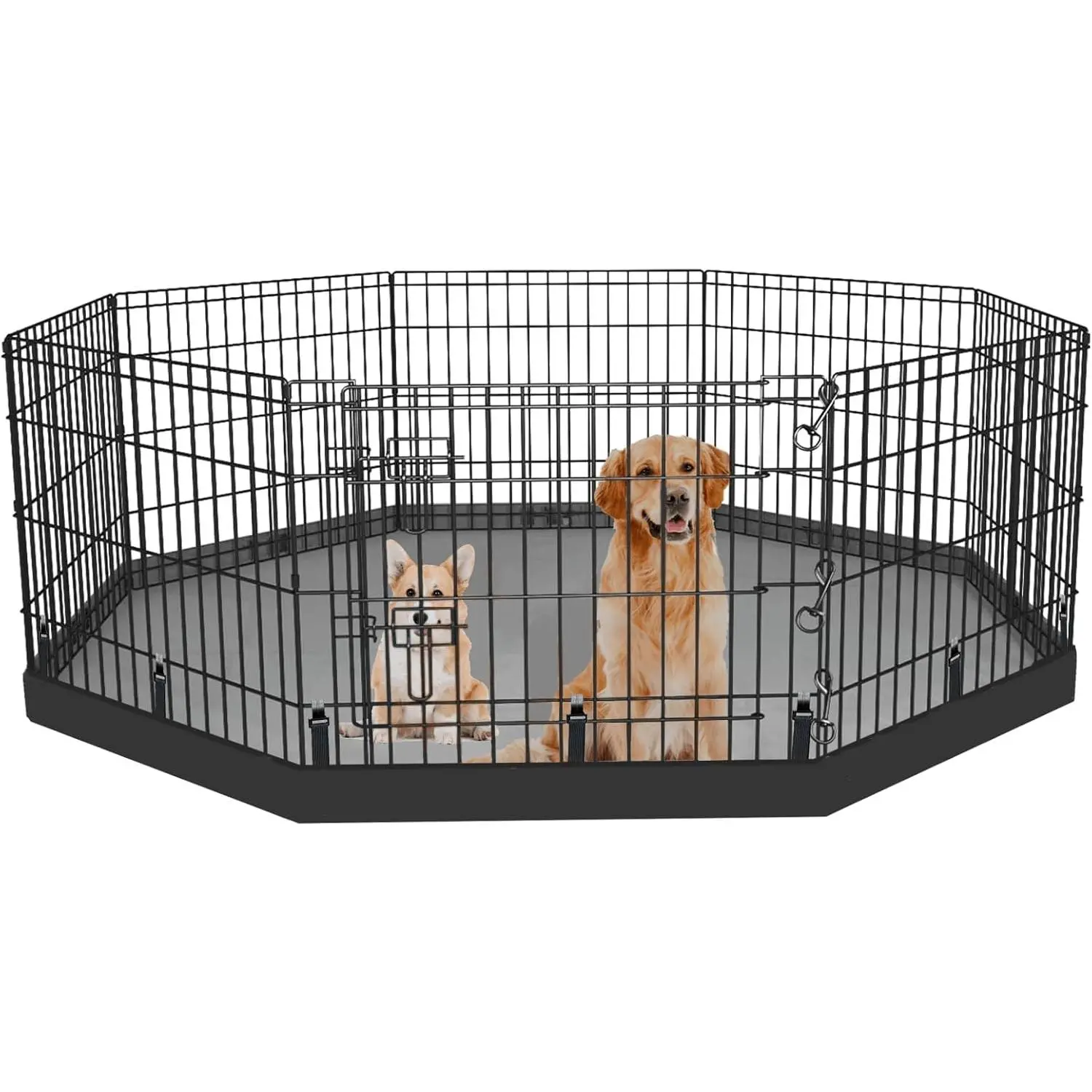 Playpen Bottom Pad Fits for 24 Inch 8 Panels Regular Octagon Metal Exercise Pet Playpen,  Crate Pad Puppy Playpen Pad. (Note: Playpen Not Included) -PureBlack
