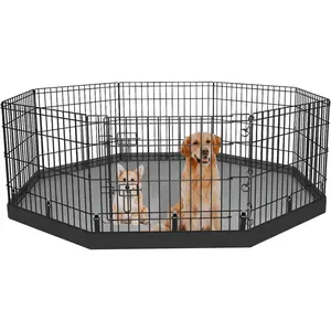 Playpen Bottom Pad Fits for 24 Inch 8 Panels Regular Octagon Metal Exercise Pet Playpen,  Crate Pad Puppy Playpen Pad. (Note: Playpen Not Included) -PureBlack