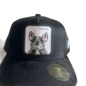 Frenchie Hat - Black Adjustable Sunglasses with "FRENCHIE" Patch, Featuring French Bulldog Design, Ideal for Casual Wear