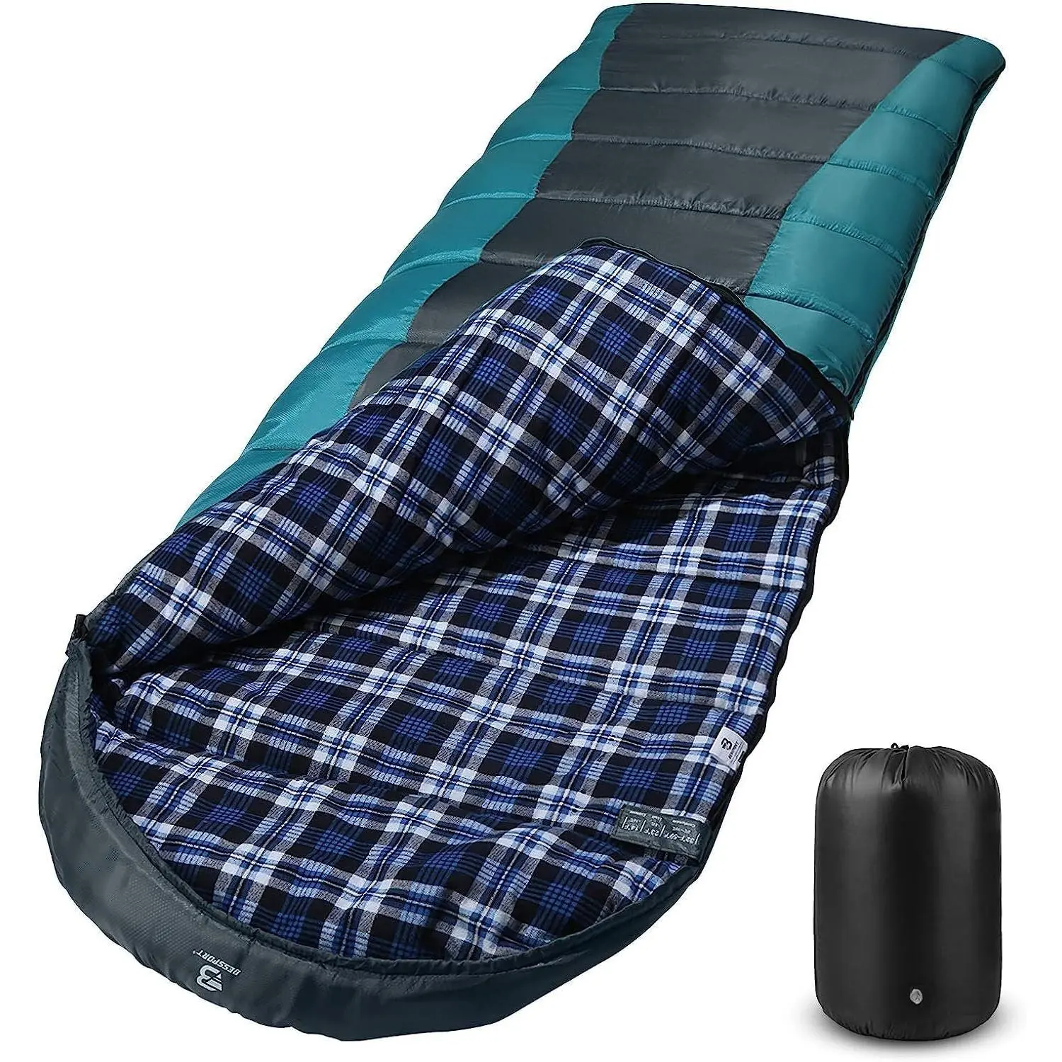 Sleeping Bag Winter | Flannel Lined 18? - 32?  3-4  Warm & Cool Weather Adult Sleeping Bags Large | Lightweight,  for Camping, Backpacking, Hiking