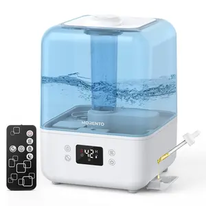 Humidifiers for Bedroom, MORENTO 4.5L Top Fill Humidifiers for Large Room, Cool Mist Humidifiers for Home, 360 Nozzle, Auto Shut-Off, Humidity Setting, Last up to 50Hrs with Night Light, White _ Everything El