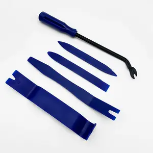 5 count Auto Trim  Kit, No Scratch Plastic Interior Door Panel Clip Fastener Removal  Set,  Audio Dash Window Molding Remover Tool Kit,  Accessories (Blue)