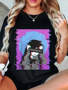100% Cotton Sad Anime Girl - Japanese Aesthetic Vaporwave Anime Otaku T-Shirt