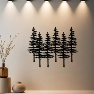 1pc Pine Tree Metal Wall Art,Natural Pine Tree Statue Mural, Ideal Gift for Christmas, New Year, Nature Decor Enthusiasts, Weather-Resistant Metal Wall Decor Wall Sculptures, Art Wall Decoration