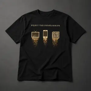Men's Reject the Programming Graphic T-Shirt, Heavyweight Garment-Dyed Cotton Tee in a Relaxed Streetwear Fit