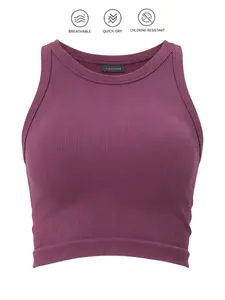 High Support Ribbed Sports Bra, High Compression Seamless Design, Racerback Style, Ideal for Yoga & Gym, Comfortable and Durable Athletic Wear, Workout Yoga Bra