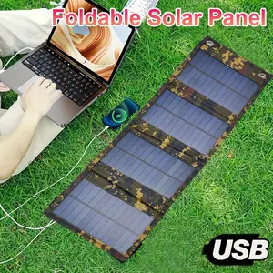 5w Foldable Solar Panel Charger, USB Portable Battery, Compact Multi-Function Outdoor Power, Ideal for Travel Camping Emergency, Outdoor Solar Devices
