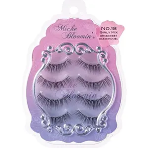 Miche Bloomin' 3D False Eyelashes Collection, 4pcs Cosmetic Lash Extensions - Gentle, Lightweight Japanese Styles for Natural to Strong Makeup Looks