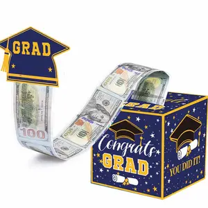 Graduation Gift Money Box (), Surprise Graduation Savings Bank with Drawable Cards, Fun Student High School College Cash Present for Boys Girls, Themed Gift Box