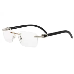 Myriad Eyewear ME00520 Silver Black Rimless Luxury Eyeglasses -Ma