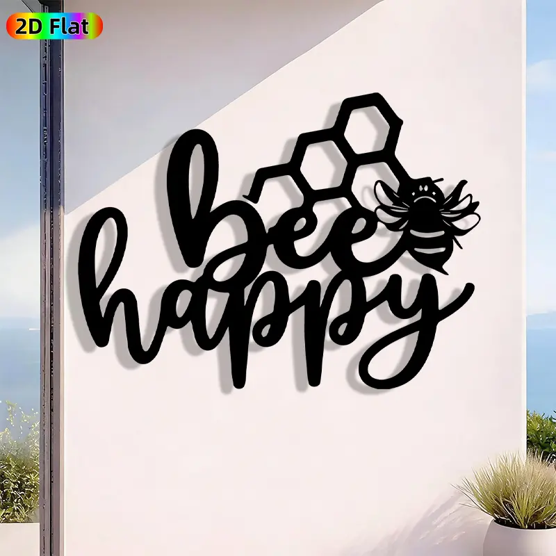 1pc Cute Bee with Honeycomb Metal Wall Art, Cool Wall Art, Cute Bee with Honeycomb Statue Mural, Iron Craft, Perfect for Living Room, Garden, Indoor/Outdoor Decor, Artistic Metalwork, Silhouette Wall Decor, Easter Decor, Ideal Gift for Nature Lovers