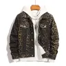 New Men Personalized leopard Print Slim Denim Jacket Streetwear Male Stylish Casual Jeans Jacket Coat Menswear Tops Long Sleeve Deals For You Days