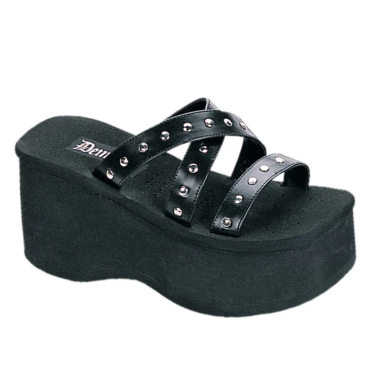 Demonia Funn-19 Black Vegan Leather Sandals Demonia Funn-19 Black Vegan Leather Sandals