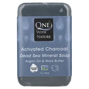 One with Nature Dead Sea Mineral Bar Soap, Activated Charcoal, 7 oz (198 g)