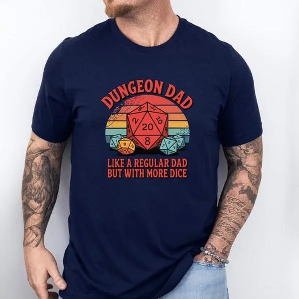 Dungeon Dad Shirt, DnD Gift for Dad, Funny Dungeons and Dragons Shirt, Dice Dad Tee, Father's Day Gamer Gift, Board Game Night Shirt, unisex dnd shirt