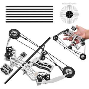 Beginner Archery Mini Bow Set 10.2 inch Stainless Steel with Small Arrows for Practice Entertainment Gift