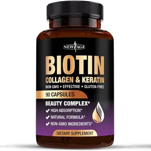 Hair Growth Vitamins for Men & Women – Biotin, Collagen, Keratin & Hyaluronic Acid 50,000mcg – Supports Hair, Skin & Nails – DHT Blocker with Vitamin E, Folic Acid, MSM & Pumpkin Seed – 90 Capsules