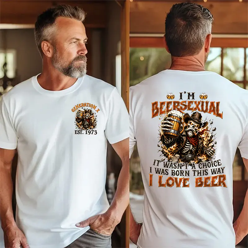 [Generation Studio] Personalized Year 1965-1980 I'm Beersexual It Wasn't A Choice Generation X Shirt, I Was Born This Way I Love Beer Gen X Shirt, For Men, For Women