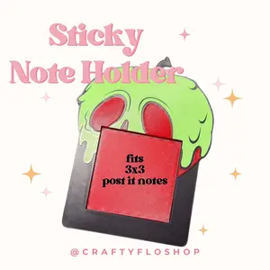 Glow in the Dark Poison Apple Sticky Note Holder 3D Printed Fits 3x3 Post It Notes Unique Design for Fun & Productivity Environmentally Friendly Material