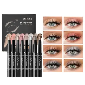 8Pcs Shimmer Multichrome Eyeshadow Stick - Long-Lasting Highlighter for Aegyo Sal & Eye Brightening, Easy One-Swipe