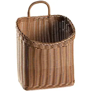 Woven  Wicker Basket for Door,  Rattan  Wall Baskets for Garden Farmhouse  (Brown)