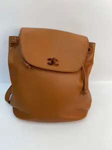 Pre-owned CHANEL leather Backpacks Vintage Tortoiseshell CC Turnlock Backpack （BF 12）PP00022