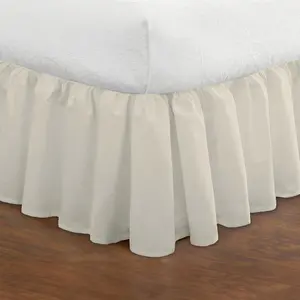 Bedding Ruffled Bedskirt, Classic 14" Drop Length, Gathered Styling, King, Ivory (Model: FRE30114IVOR04)