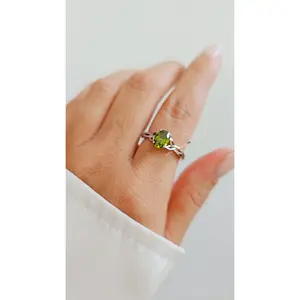 Sterling Silver Peridot Celtic Ring