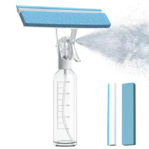 SEANCHEER  S03 3 in 1 Window Cleaning Scraper, Shower Scraper Window Squeegee with 300ML Tank, Bathroom Mirror Squeegee with Hanging Hole, Window Scraper for Cleaning Windows, Glass, Mirrors, Car Windows