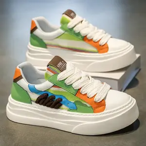 BDHJYDB Men's Height-Increasing Sneakers - Breathable /Rubber Low-Top Sneakers with Arch & Cushioned Insole, White & Multi-Color Options (Green/Orange/Blue/Pink/Black) - Casual & Sneakers for Men, Youth & Adults - Non-Slip Sole, Versatile Casual Attire, S