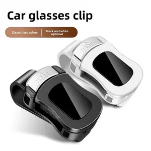 Universal Car Glasses Holder - Mirrored Glasses Clip for Sun Visor, Glasses Hook Clip, Car Interior Accessories with Alloy Hidden Buckle, Car Organization Supplies
