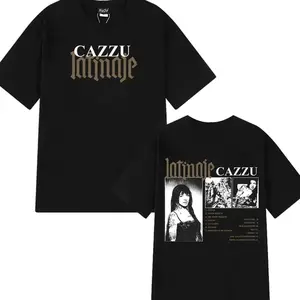 Singer Cazzu Latinaje Vintage Prited T Shirt Men's Women Harajuku Fashion Cotton Short Sleeve T-shirt, Full Colors, For Men, For Women