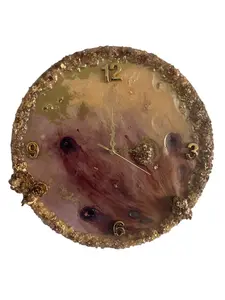 Resin Wall Clock with natural stones