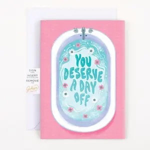 Glitter Bomb Mother's Day Card, Hilarious Surprise Confetti Greeting Card for Mom, Funny You Deserve A Day Off Card with Pop-out Glitters Flower Box Set Pen DIY Mailbox Craft