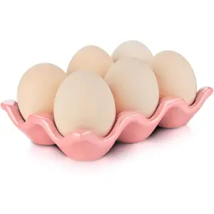 Ceramic 6 Cup Egg Tray Holder ()