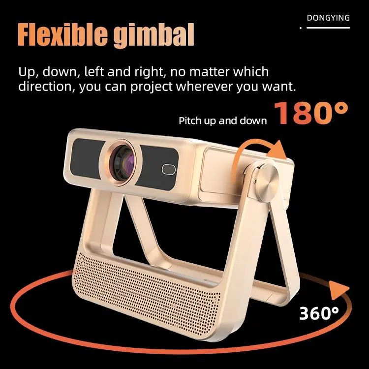 4K HD Touch Screen Projector - Family-Style, Portable, Android OS, Audio Support, Gimbal Compatibility, Dual-Screen Functionality, Automatic Features, Game-Ready