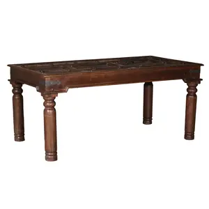 1900s Antique Door 6- Seater Solid Wood Dining Table