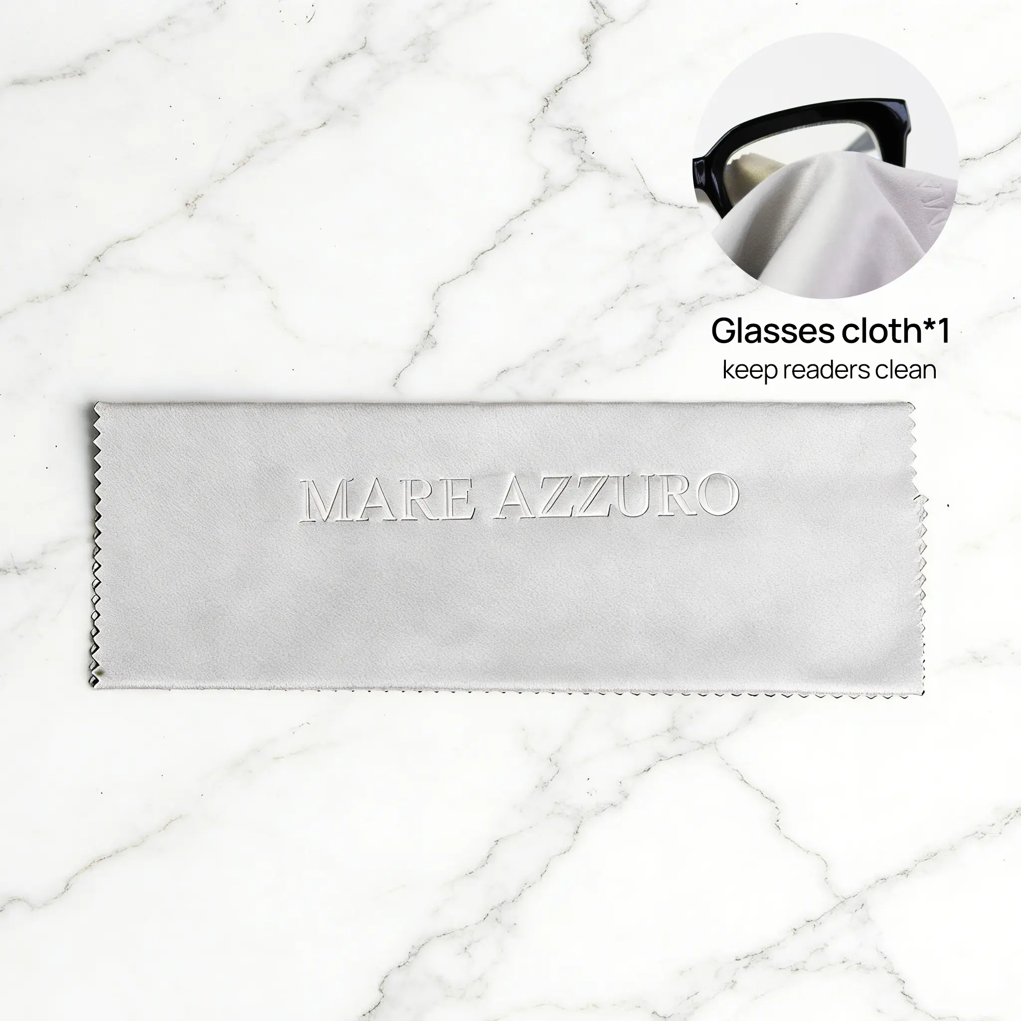 MARE AZZURO Ultra-Soft Microfiber Cleaning Cloths - Lint-Free for Cleaning Eyeglasses, Smartphone & Electronic Screens - Removes Fingerprints & Dirt for Adults, Elderly, Single Item, No Scratches, No Water Marks
