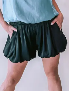 Black High-Rise Balloon Shorts