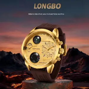 Men's Multifunctional Oversized Watch, Fashion Chronograph with Dual Time Zone, Compass & Thermometer,Durable and Stylish Design   Night light multifunctional waterproof silicone tape men's watch outdoorfun Bluetooth Speaker Subwoofer Lighting