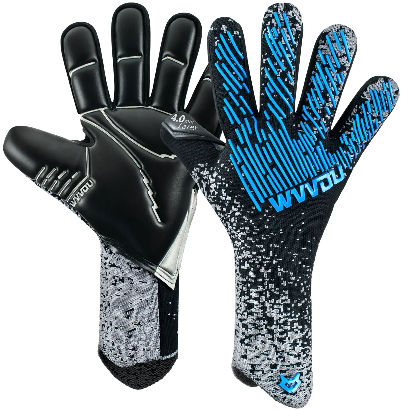 wvvou Goalie Gloves, Soccer Equipment for Men & Youth, Strapless Knitted Football Gloves with 4+3mm Pro-Grip Latex & Ultra-Breathable Second Skin Fit