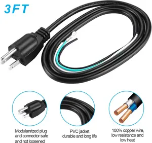HK 3 Feet Garbage Disposal Power Cord Kit, Heavy Duty Power Cord Replacement for Any Garbage Disposal Model as InSinkErator