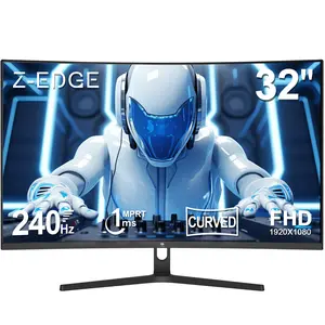 Z-EDGE 32" 240hz Curved Gaming Monitor accessories Freesync Ergonomic Design HDR Immersion HDMI Display port VESA mount back school supplies