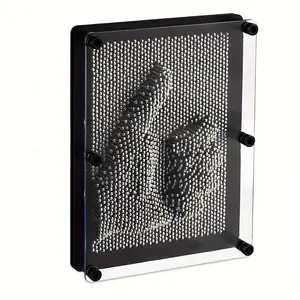 1pc Classic 3D Metal Pin Art Board - Transparent, Durable Material with Secure Black Frame | Available in L/M/S Sizes | Ideal for Room Decor, Home Decor & Creative Projects