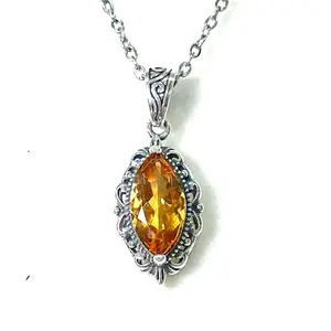 Marquise Citrine Necklace, Natural Citrine Necklace, For more jewelry, please move to the live streaming room.